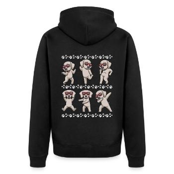 Weimaraner dog dancing with sunglasses - Unisex Premium Organic Zip Hoodie - black - Back - Nico (187cm)