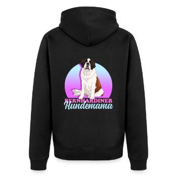 Bernhardiner Hundemama St. Bernhardshund Geschenk - Unisex Premium Bio Zip Hoodie - Schwarz - Hinten - Nico (187cm)