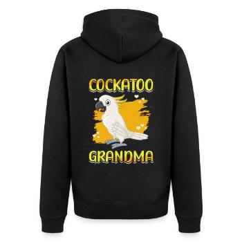 Kakadu Oma Papageien Kakadus Geschenk - Unisex Premium Bio Zip Hoodie - Schwarz - Hinten - Nico (187cm)