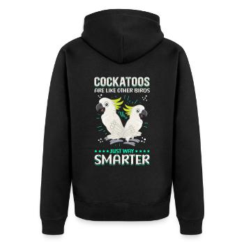 Kakadu Papageien Kakadus Vogelbesitzer Geschenk - Unisex Premium Bio Zip Hoodie - Schwarz - Hinten - Nico (187cm)