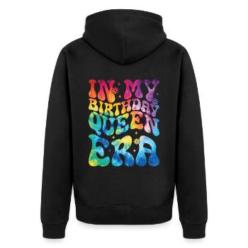 Anniversaire Queen Groovy Flower Party Famille - Veste à capuche bio Premium Unisexe - noir - Dos - Nico (187cm)