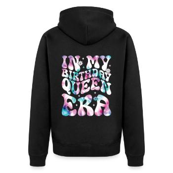Anniversaire Queen Groovy Flower Party Famille - Veste à capuche bio Premium Unisexe - noir - Dos - Nico (187cm)
