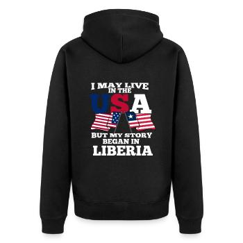 Liberia America USA Cadeau - Veste à capuche bio Premium Unisexe - noir - Dos - Nico (187cm)