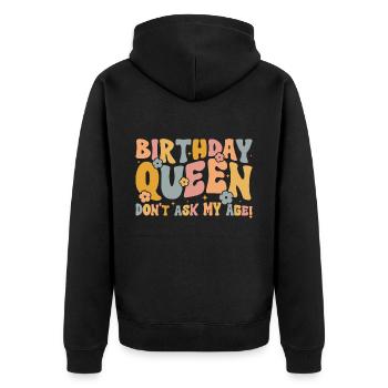 Anniversaire Queen Groovy Flower Party Famille - Veste à capuche bio Premium Unisexe - noir - Dos - Nico (187cm)