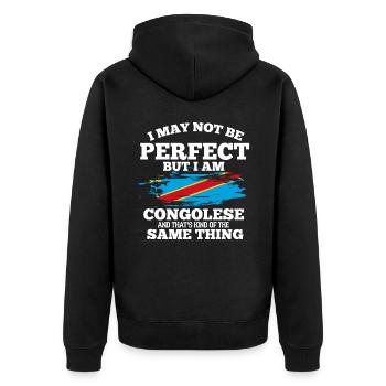 Congo - Unisex Premium Organic Zip Hoodie - black - Back - Nico (187cm)