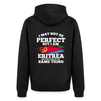 Eritrea - Unisex Premium Bio Zip Hoodie - Schwarz - Hinten - Nico (187cm)