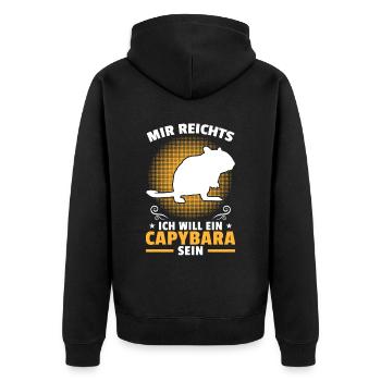 Will eine Rennmaus sein Nagetier Gerbil - Unisex Premium Bio Zip Hoodie - Schwarz - Hinten - Nico (187cm)
