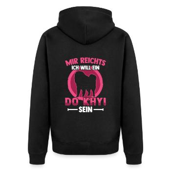 Will ein Do Khyi sein Tibetanische Dogge - Unisex Premium Bio Zip Hoodie - Schwarz - Hinten - Nico (187cm)