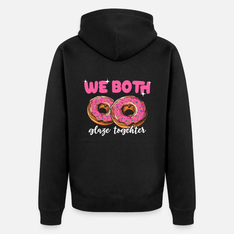 Donuts Dictons Beignets - Veste à capuche bio Premium Unisexe - noir