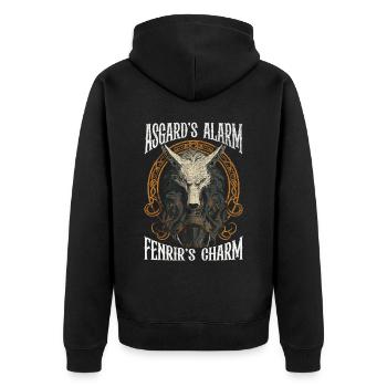 Fenrir Loup Viking Nordique Norsemen Odins Loup - Veste à capuche bio Premium Unisexe - noir - Dos - Nico (187cm)