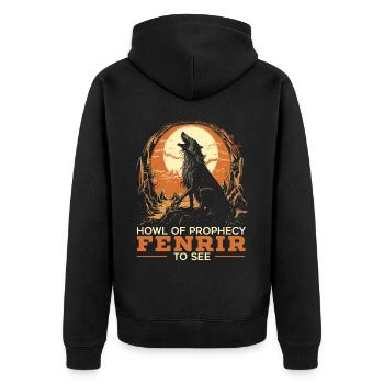 Fenrir Loup Viking Nordique Norsemen Odins Loup - Veste à capuche bio Premium Unisexe - noir - Dos - Nico (187cm)