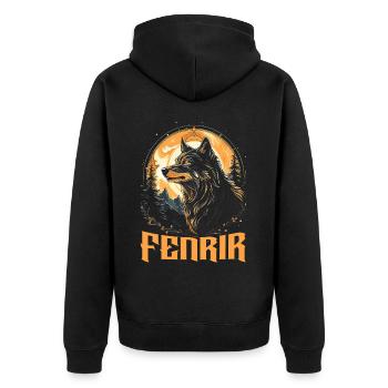 Fenrir Loup Viking Nordique Norsemen Odins Loup - Veste à capuche bio Premium Unisexe - noir - Dos - Nico (187cm)