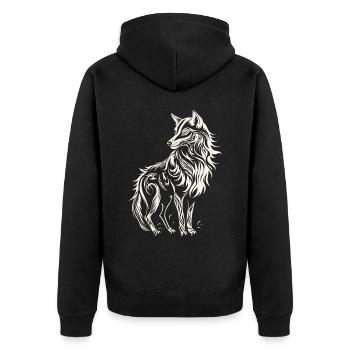 Fenrir Loup Viking Nordique Norsemen Odins Loup - Veste à capuche bio Premium Unisexe - noir - Dos - Nico (187cm)