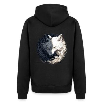 Fenrir Loup Viking Nordique Norsemen Odins Loup - Veste à capuche bio Premium Unisexe - noir - Dos - Nico (187cm)