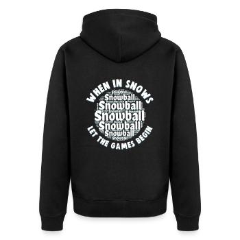Schneeballschlacht - Quand il neige, laissez les jeux - Veste à capuche bio Premium Unisexe - noir - Dos - Nico (187cm)