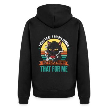 J’avais l’habitude d’être une personne humaine Cat Coffee - Veste à capuche bio Premium Unisexe - noir - Dos - Nico (187cm)