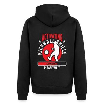 Kickball Activating Kickball Skills Kickballer - Unisex Premium Organic Zip Hoodie - black - Back - Nico (187cm)