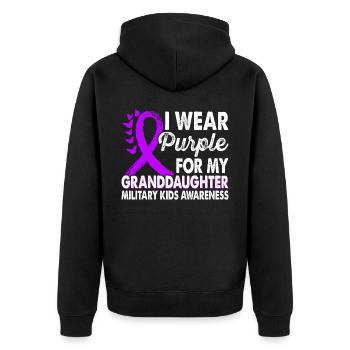 Portez du violet pour la petite-fille Mois de la conscience - Veste à capuche bio Premium Unisexe - noir - Dos - Nico (187cm)