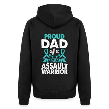 Père de l’agression sexuelle Warrior Awareness - Veste à capuche bio Premium Unisexe - noir - Dos - Nico (187cm)