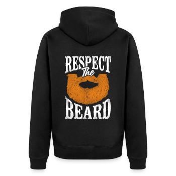 Beard Lover Bearded Man Ginger - Unisex Premium Organic Zip Hoodie - black - Back - Nico (187cm)