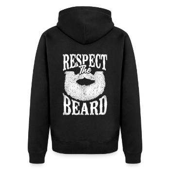 Beard Lover Bearded Man Respect - Unisex Premium Organic Zip Hoodie - black - Back - Nico (187cm)