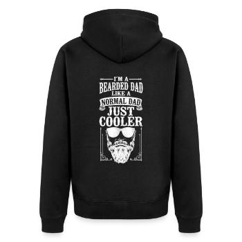 Beard Lover Bearded Man Dad I'm A - Unisex Premium Organic Zip Hoodie - black - Back - Nico (187cm)