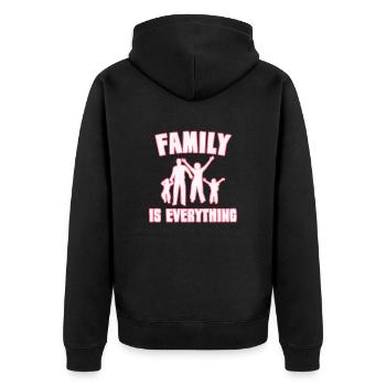 La famille Spruch - Veste à capuche bio Premium Unisexe - noir - Dos - Nico (187cm)