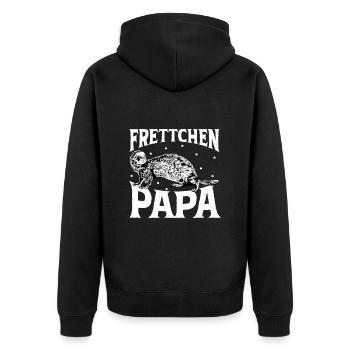 Frettchenliebhaber - Frettchen Papa - Unisex Premium Bio Zip Hoodie - Schwarz - Hinten - Nico (187cm)
