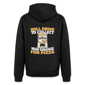 Camionneur Camionneur Camionneur Camionneur Pizza - Veste à capuche bio Premium Unisexe - noir - Dos - Nico (187cm)
