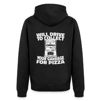 Camionneur Camionneur Camionneur Camionneur Pizza - Veste à capuche bio Premium Unisexe - noir - Dos - Nico (187cm)
