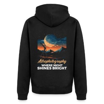 Astrophotographie Caméra Astronomie astronomique - Veste à capuche bio Premium Unisexe - noir - Dos - Nico (187cm)