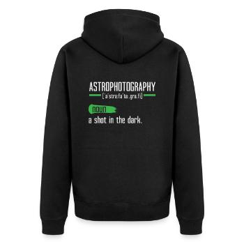 Astrofotografie Kamera Astronomische Astronomie - Unisex Premium Bio Zip Hoodie - Schwarz - Hinten - Nico (187cm)