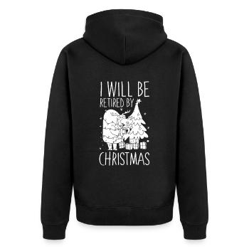 Rentner Rente Lustig - Unisex Premium Bio Zip Hoodie - Schwarz - Hinten - Nico (187cm)