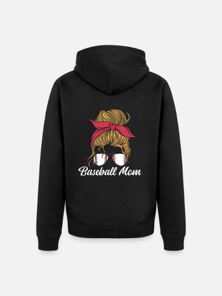 Baseball Mutter Baseball Mom - Unisex Premium Bio Zip Hoodie - Schwarz