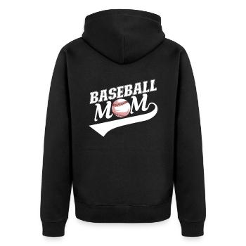 Baseball Baseball Mom - Unisex Premium Bio Zip Hoodie - Schwarz - Hinten - Nico (187cm)