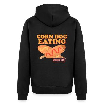 Corn Dog Corndog Corn Dogs Corndogs Geschenk - Unisex Premium Bio Zip Hoodie - Schwarz - Hinten - Nico (187cm)