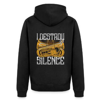Eufonium Euphoniste I Destroy Silence - Veste à capuche bio Premium Unisexe - noir - Dos - Nico (187cm)