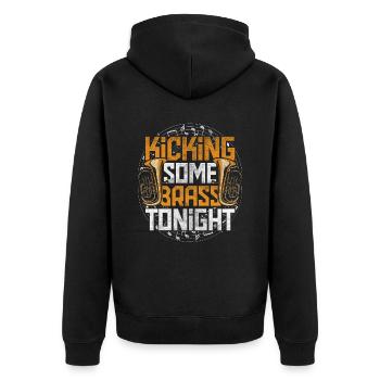 Eufonium Euphonist Kicking Some Brass Tonight - Unisex Premium Organic Zip Hoodie - black - Back - Nico (187cm)
