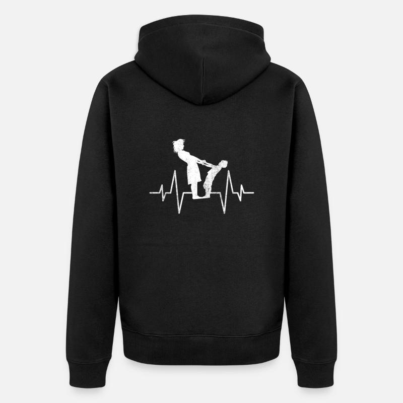 Mutter Kind Herzschlag - Unisex Premium Bio Zip Hoodie - Schwarz