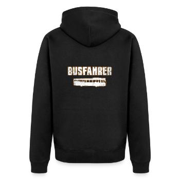 Busfahrer - Unisex Premium Bio Zip Hoodie - Schwarz - Hinten - Nico (187cm)