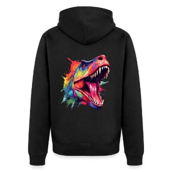 T-rex Dinosaure - Veste à capuche bio Premium Unisexe - noir - Dos - Nico (187cm)
