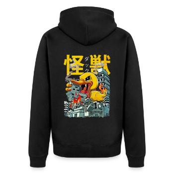 Kaiju Duck Anime Japonais Monster Rubber Duck - Veste à capuche bio Premium Unisexe - noir - Dos - Nico (187cm)