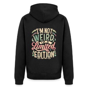 Je suis un Street Art rétro en édition limitée - Veste à capuche bio Premium Unisexe - noir - Dos - Nico (187cm)