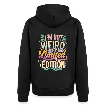 Je suis une édition limitée - Veste à capuche bio Premium Unisexe - noir - Dos - Nico (187cm)
