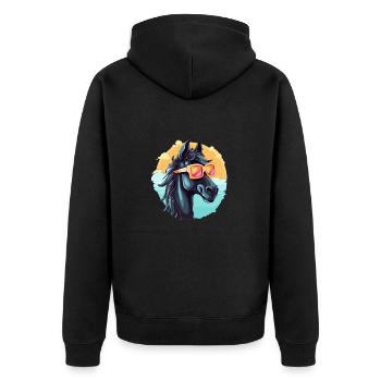 Cartoon Horse Lunettes de soleil Vintage Sea - Veste à capuche bio Premium Unisexe - noir - Dos - Nico (187cm)