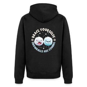 Schneeballschlacht - Préparez-vous les boules de neige sont - Veste à capuche bio Premium Unisexe - noir - Dos - Nico (187cm)
