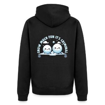 Snowball Fight Crew - Snow much fun it’s criminal - Veste à capuche bio Premium Unisexe - noir - Dos - Nico (187cm)
