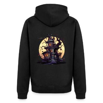 Costume d’Halloween cool - Château effrayant - Veste à capuche bio Premium Unisexe - noir - Dos - Nico (187cm)