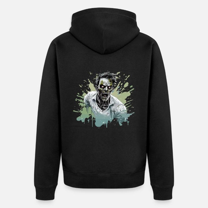 Cool costume d’Halloween - Zombie effrayant - Veste à capuche bio Premium Unisexe - noir