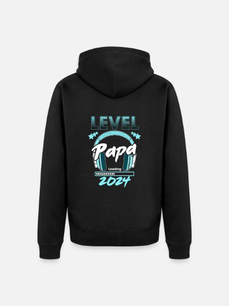 Papa Level Loading 2024 - Unisex Premium Organic Zip Hoodie - black